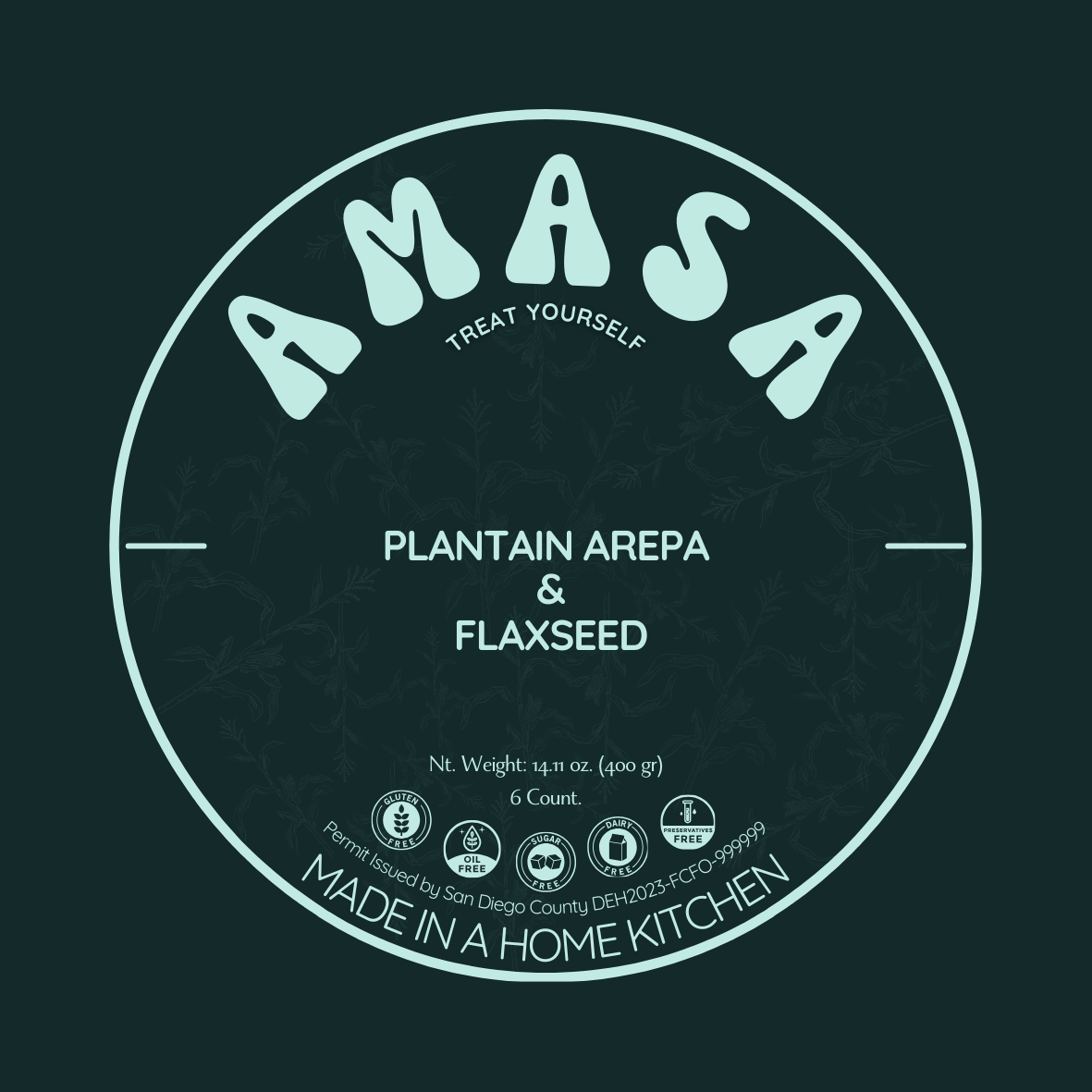 Plantain Arepa & Flaxseed (6 Count)
